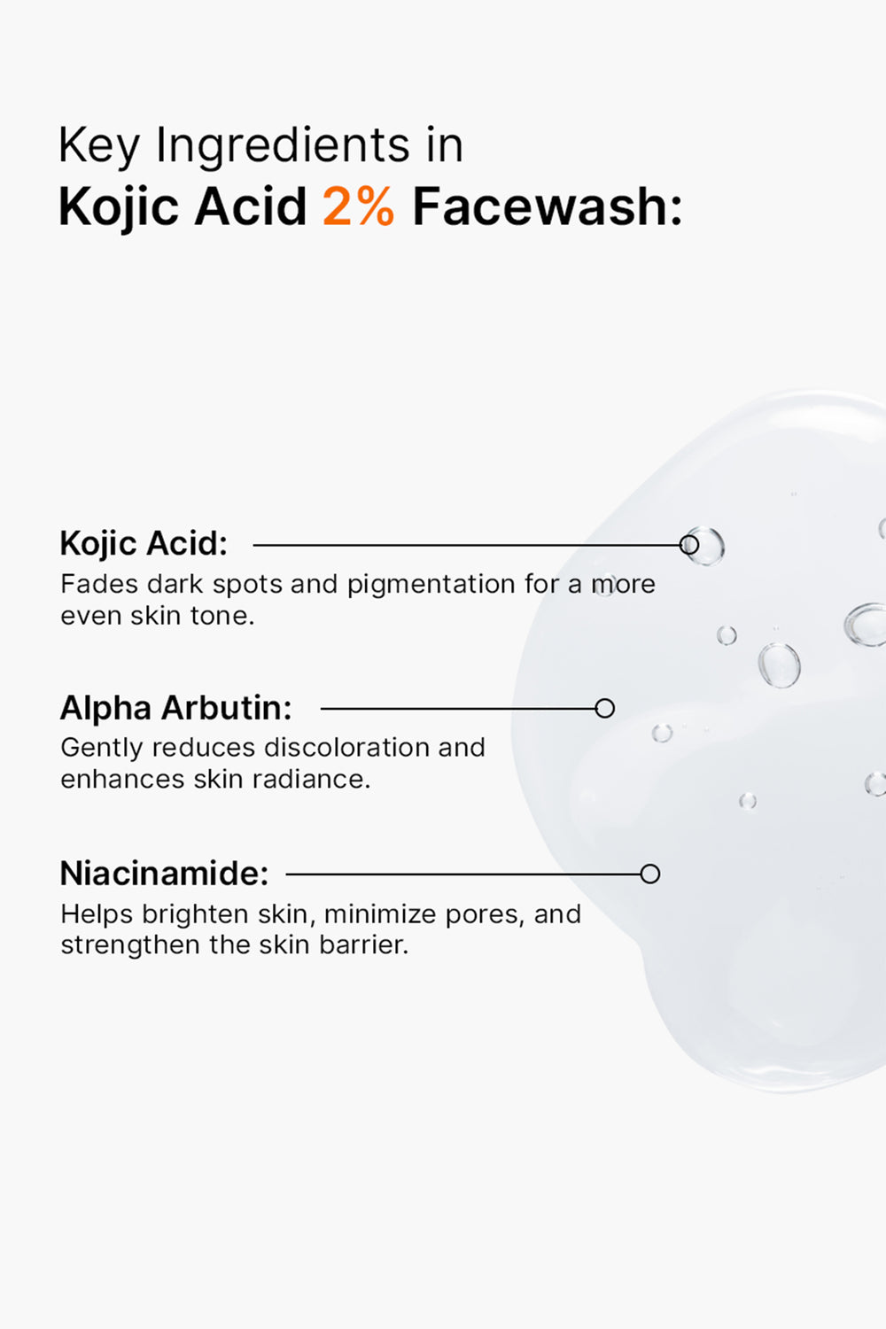 Kojic Acid 2% Face Wash Ingredients